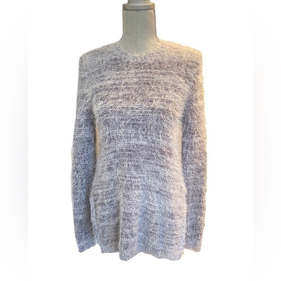BCBG EYELASH OVERSIZED SWEATER l Grey Boho Sweater l 0772 - Picture 1 of 3